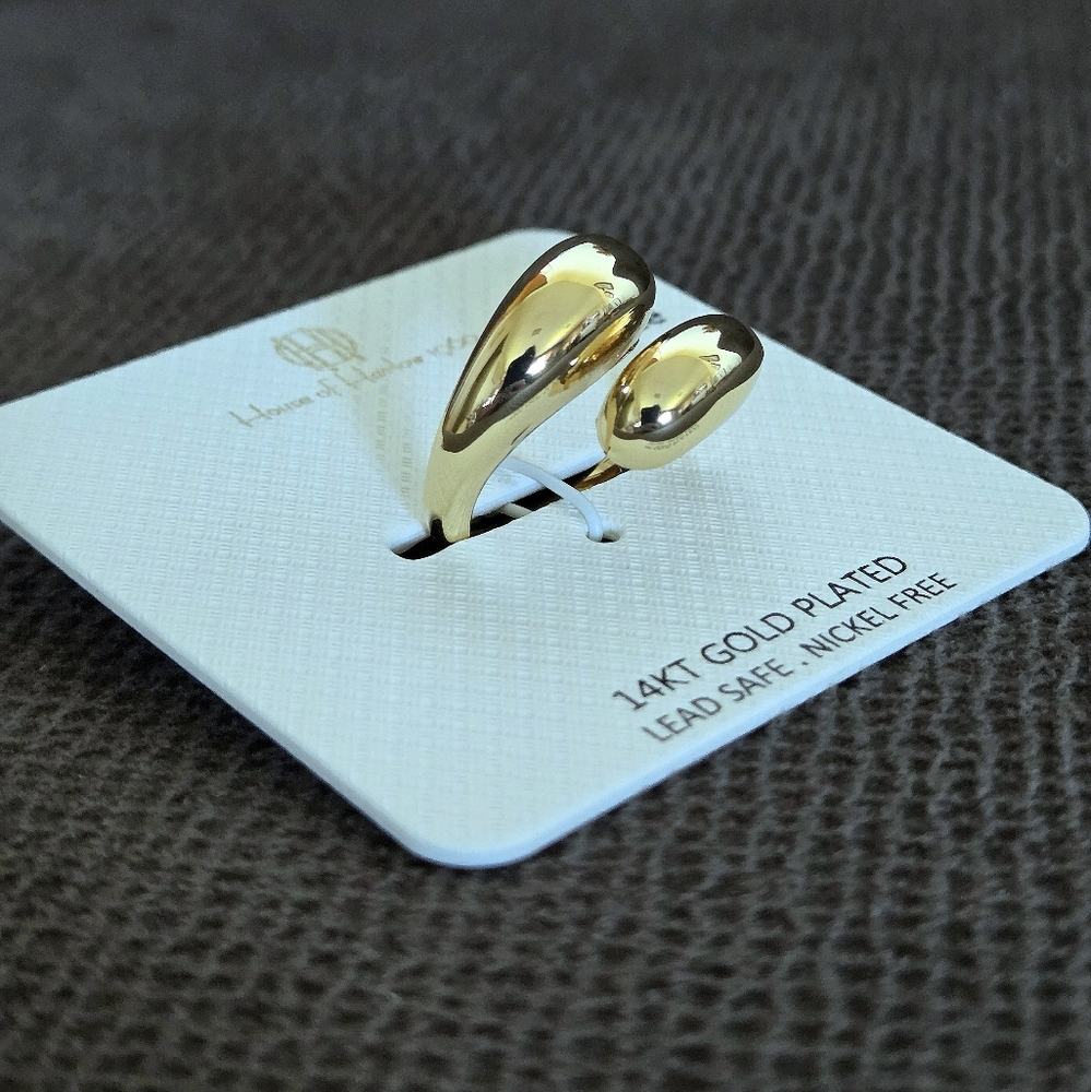 House🏠 of Harlow 1960 Gold💛 Raindrops💧 Bypass Ring💍 - Picture 3 of 15